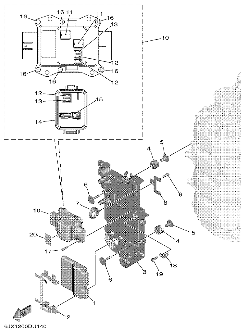 Yamaha F75F, F100G ELECTRICAL 1 parts diagram